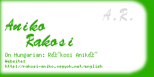 aniko rakosi business card